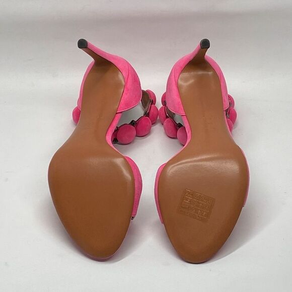 Alaia Bombe 90 Ankle-Strap Studded Suede Leather Sandals size 38.5 - Picture 15 of 16